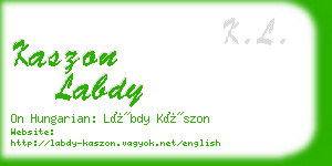 kaszon labdy business card